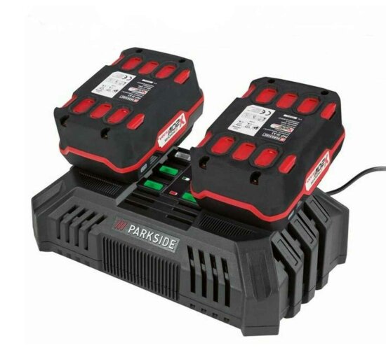 PARKSIDE 30 Minuten Doppel Ladegerät PDSLG 20  mit 2 x Akku 4.0 Ah X 20 V Team