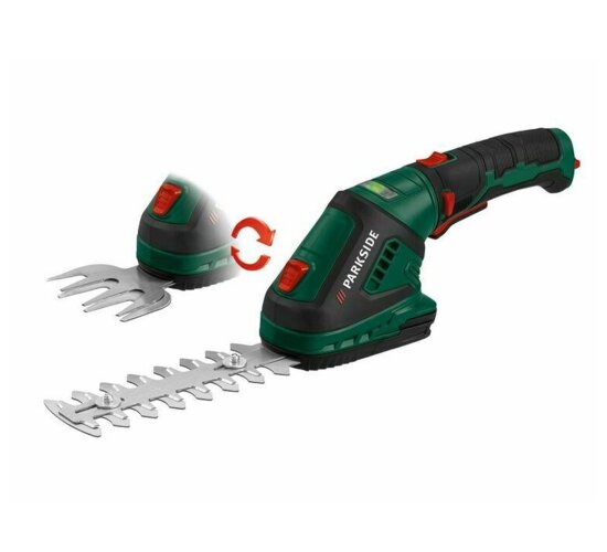 PARKSIDE Akku-Gras- Strauchschere PGSA 4 drehbarer Softgriff, USB Ladekabel