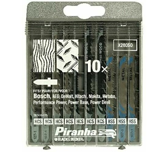 Piranha X28050 XJ, Holz/Metall T-Schaft Stichsägeblatt 7 x Holz, 3 x Metall