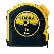 STABILA Taschenbandmaß BM 40, 5 m, doppelseitiger Skala und Spikes-Haken, 19 mm