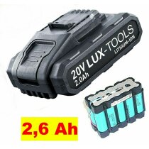 Zellentausch für LUX-TOOLS Akku AK-20Li/2,0 mit 2.6...