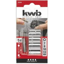 KWB Steckschlüsselsatz mit Adapter, 5-teilig, 7, 8,...