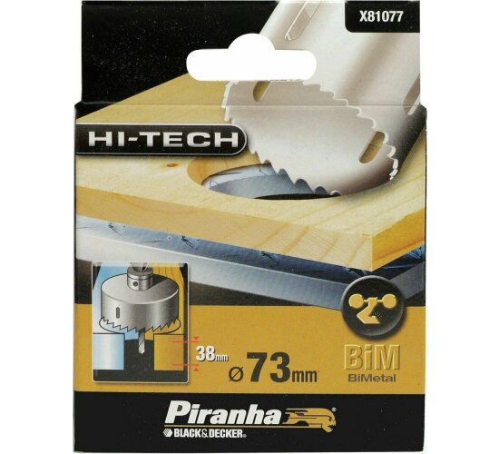 Piranha Bohrkrone HI-TECH Bi-Metal, 73 mm, für Holz und Metall, X81077