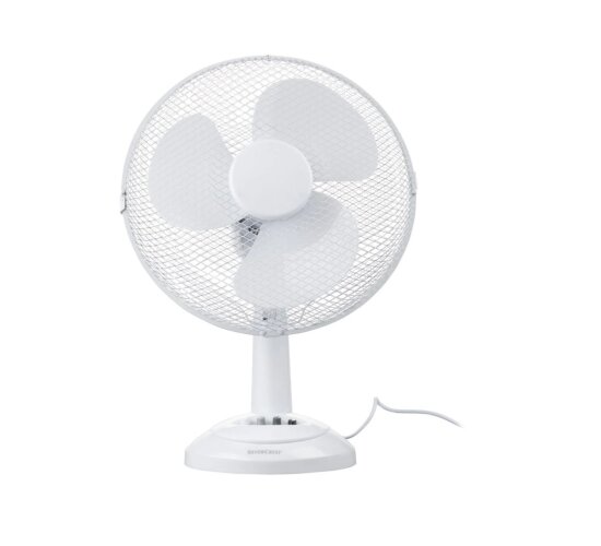 Tischventilator, 30 cm Weiß 3 Stufen  Leise