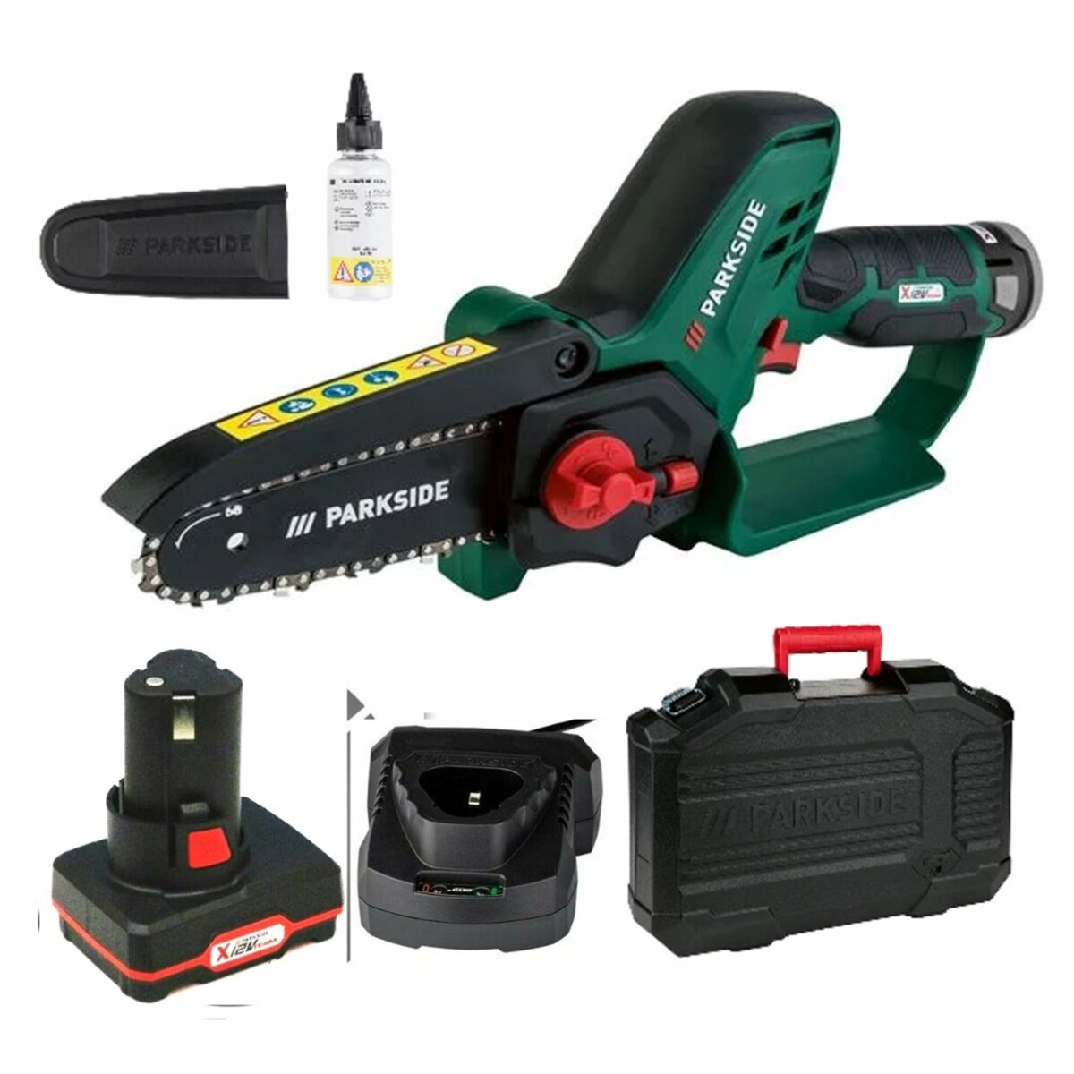 Parkside Akku-Einhand Kettensäge Gehölzschneider PGHSA 12 V mit 4.0 A