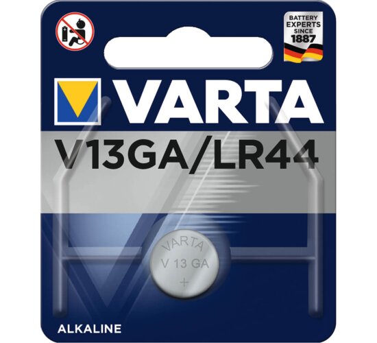 Varta Knopfzelle Alkali-Mangan LR44 1er Blister LR1154 357A GPA76 82 1,5V 4276 AG13 V13GA