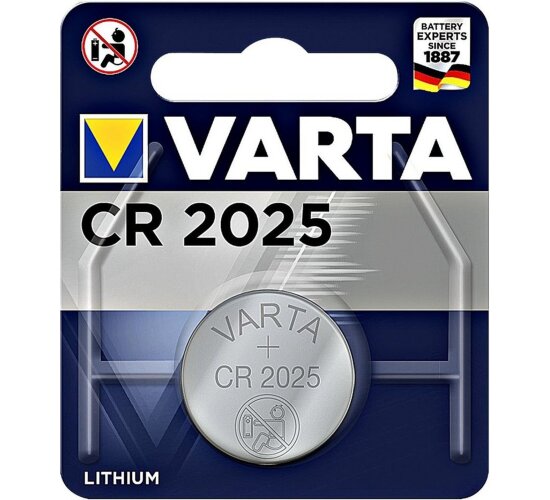 Varta CR2025 1er Blister 3V Batterie Lithium Knopfzelle VCR2025