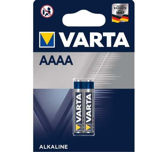 Varta Professional Mini AAAA LR61 Alkali-Mangan Batterie 1,5 V 640mAh 2er Blister 4061 LR8D425 MN2500V 04061101402