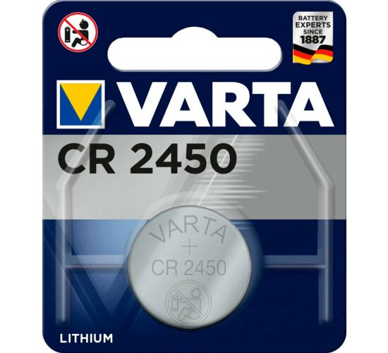 Varta CR2450 1er Blister 3V Batterie 6450 Lithium Knopfzelle 560 mAh VCR2450