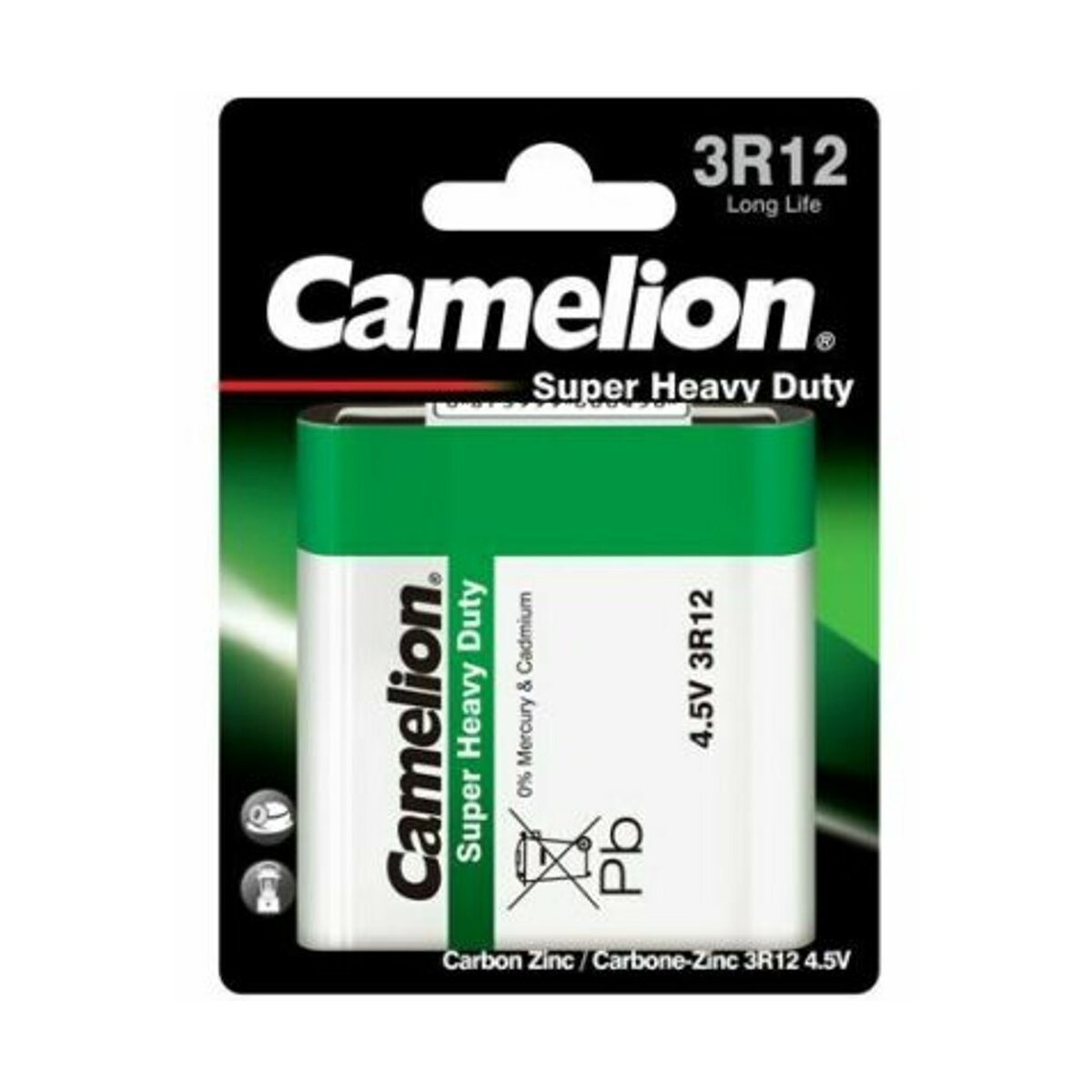 Camelion 4,5V Block Flachbatterie 3R12 Zink Kohle Batterie 4,5V Blist