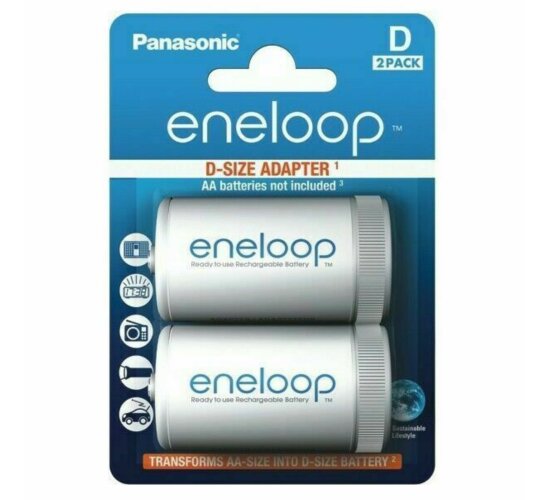 Panasonic Eneloop Adapter AA R6 nach D Mono Akku / Batterie