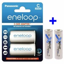 Panasonic Eneloop Adapter AA R6 nach C R14 für 1xAA...