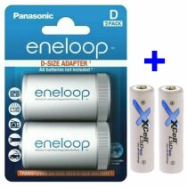 Panasonic Eneloop Adapter AA R6 nach D Mono Akku /...