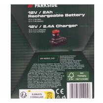 Parkside Akku 2.0 Ah PAPK 12 + Ladegerät  für X-12-V Team Serie