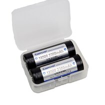 2 x  Keeppower Akku 18500 - 2300 mAh protected - 4 A mit Transportbox