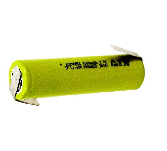 TP  ICR 18650- 3,6 V / 20 A 1500 mAh Akku mit Lötfahne Z