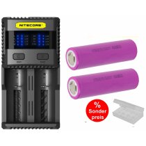 Nitecore SC2  3 A Zwei-Schacht-Ladegerät  2 x Lishen...