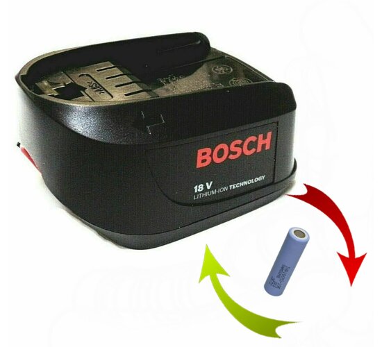 Reparatur / Zellentausch für Bosch Akku 18 V DIY  1,3 Ah 