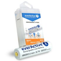 EverActive Micro USB 18650 - 3,7V 3200mAh (geschützt) - 7A