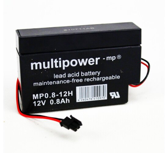 Multipower Blei-Akku MP0,8-12H Heim und Haus Stecker