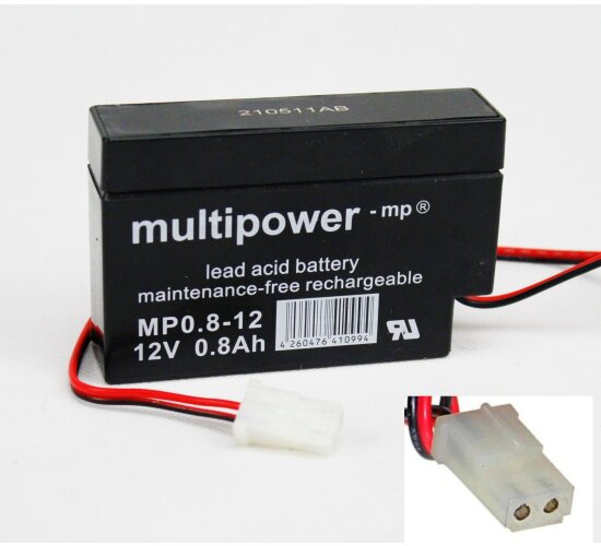 Multipower Blei-Akku MP0,8-12 AMP - Buchse