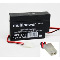 Multipower Blei-Akku MP0,8-12 AMP - Buchse