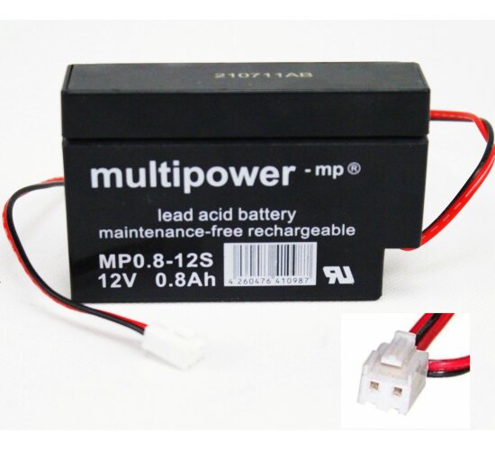 Multipower Blei-Akku MP0,8-12 JST - Buchse