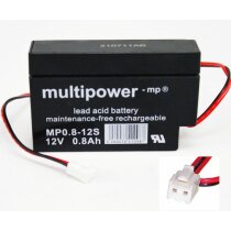 Multipower Blei-Akku MP0,8-12 JST - Buchse