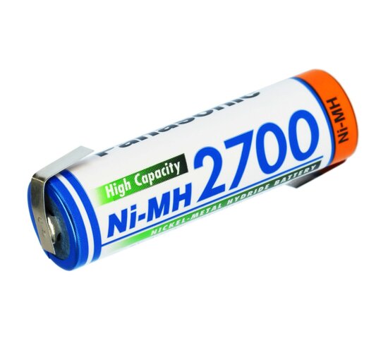 Panasonic AA Mignon Akku BK-3HGAE/BF1 Ni-MH 1,2V 2700mAh mit Lötfahne Z