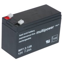 Multipower Blei-Akku MP7,2-12B Pb 12V / 7,2Ah VdS-Nr....