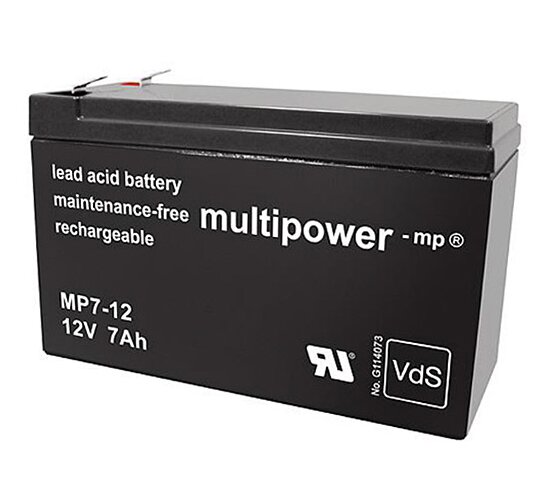 Multipower Blei-Akku MP7-12 Pb 12V / 7Ah VDS 	Faston 4,8 mm