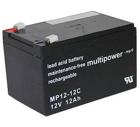 Multipower Blei-Akku MP12-12C Pb 12V / 12Ah Zyklenfest, Faston 6,3