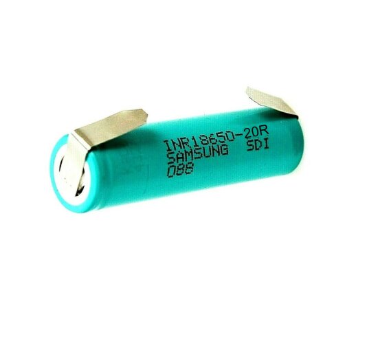 Samsung SDI INR 18650-20R - 3,6 V 2000 mAh Akku mit Lötfahne