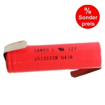 Sanyo UR18650-R 3,6V - 2000mAh 15 A Li-Ion Akku mit Lötfahne Z / Sonderpreis