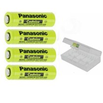 4 x Panasonic Cadnica Mignon AA NiCD Akku N-600AAK 1,2V...