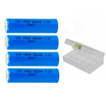 4 x Xcell IFR 14500 Mignon AA 3,2V 600mAh Solarleuchte LiFePO4 Akku Li-Ion + Box