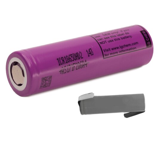 LG ICR18650-HD2 Akku 3,6V 2000mAh - 25A mit Lötfahne Z