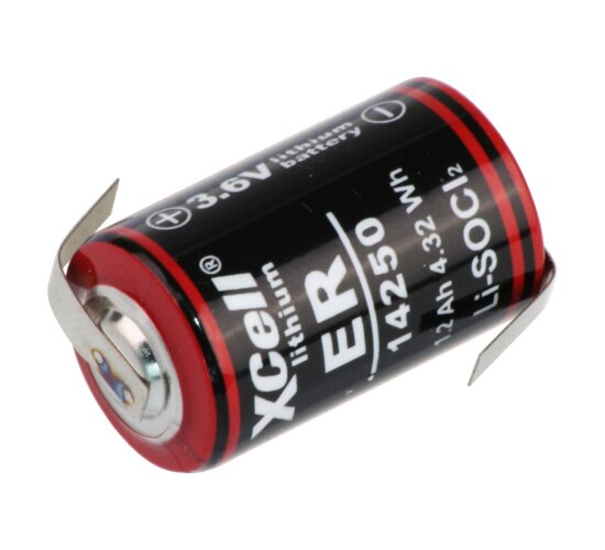 Kraftmax Batterie LS14250 1/2 AA Lithium-Thionylchlorid 3,6 V mit Lötfahnen Z