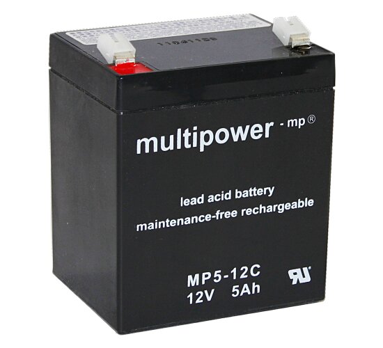 Multipower Blei-Akku MP5-12C Pb 12V / 5Ah Zyklenfest, Faston 6,3