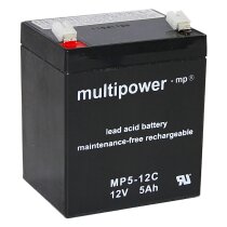 Multipower Blei-Akku MP5-12C Pb 12V / 5Ah Zyklenfest,...