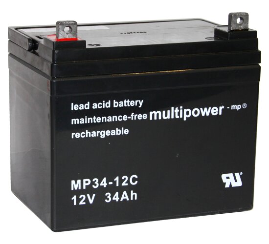 Multipower Blei-Akku MP34-12C Pb 12V / 34Ah Zyklenfest, M6