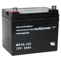 Multipower Blei-Akku MP34-12C Pb 12V / 34Ah Zyklenfest, M6