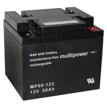 Multipower Blei-Akku MP50-12C Pb 12V / 50Ah Zyklenfest,...