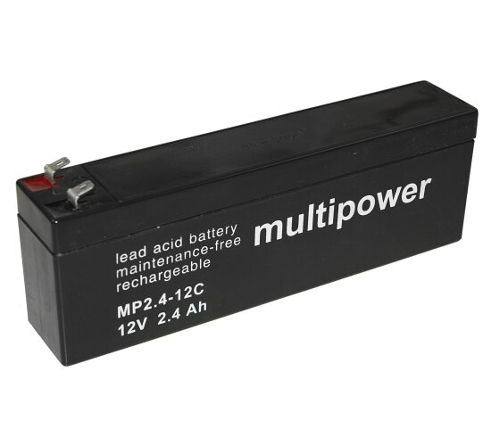 Multipower Blei-Akku MP2,4-12C Pb 12V / 2,4Ah Zyklenfest, Faston 4,8