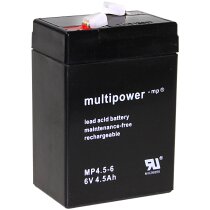 Multipower Blei-Akku MP4,5-6 Pb 6V / 4,5Ah Faston 4,8