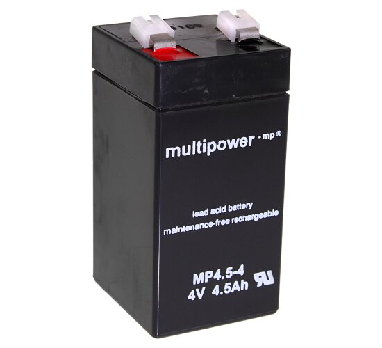 Multipower Blei-Akku MP4,5-4 Pb 4V / 4,5Ah Faston 4,8 mm