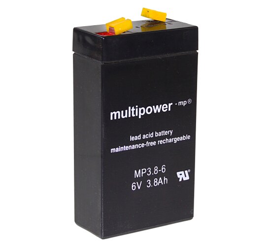 Multipower Blei-Akku MP3,8-6 Pb 6V / 3,8Ah Faston 4,8