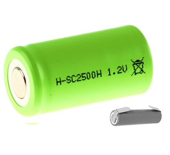 Mexcel Akku Sub-C 1,2V / 2500mAh NS2500SCHT Hochtemperatur Lötfahne U