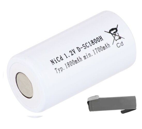 Mexcel Akku Sub-C 1,2V / 1800mAh NS1800SCH Hochtemperatur Lötfahne Z