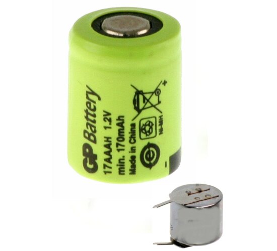 GP Akku 1/3 AAA 1,2V / 170mAh NiMh GP17AAAH Printanschluss 1 Pin